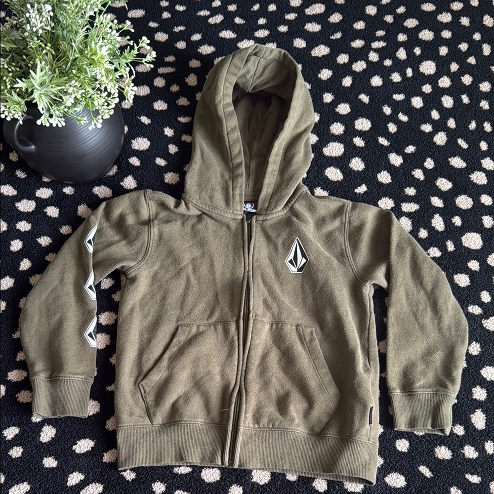 Kids Olive Green Volcom Hoodie